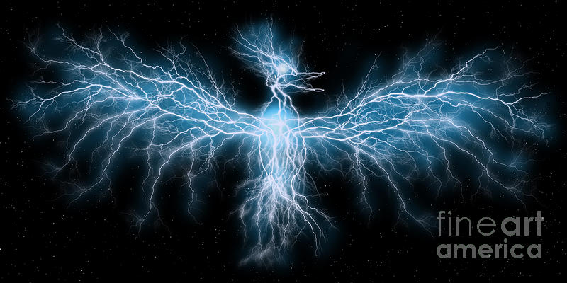 Lightning Phoenix Digital Art by Helena Marais - Pixels