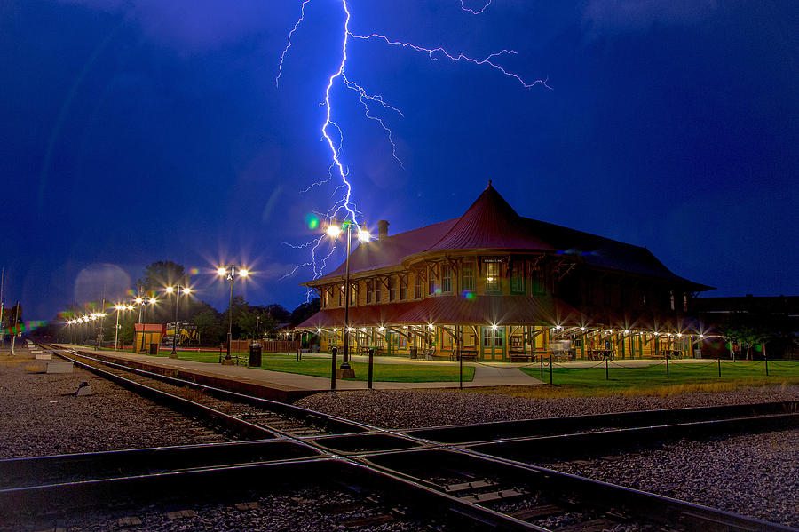 Train Photograph - Lightning Show by Jimmy McDonald