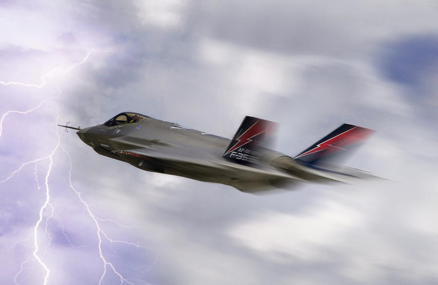 Jet Digital Art - Lightning Speed by Peter Chilelli