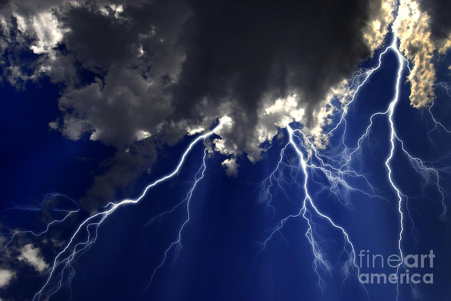 Abstract Photograph - Lightning Storm by Lane Erickson