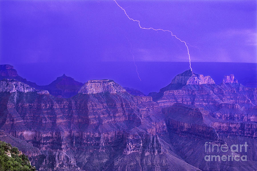 Lightning Storm North Rim Grand Canyon National Park Arizona Photograph by Dave Welling
