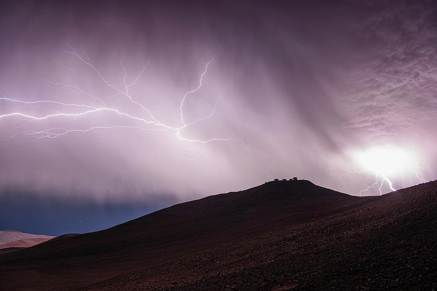 Lightning Storm Over Cerro Paranal Photograph by G. Hudepohl/european Southern Observatory