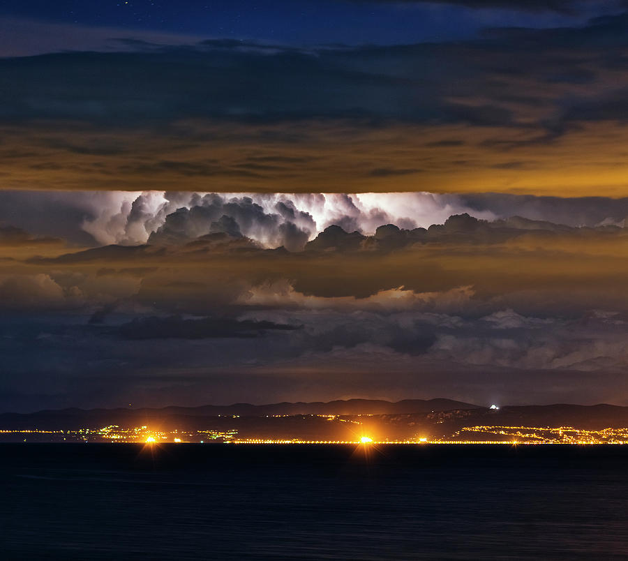 Lightning Strike In Distant Adriatic Photograph by Matjaz Slanic