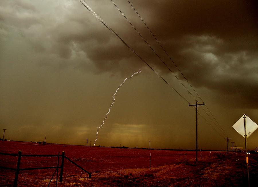 Lightning Strike In Oil Country Photograph