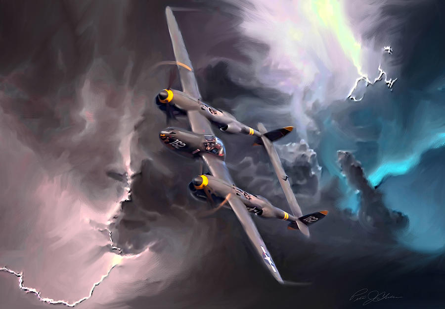 Airplane Digital Art - Lightning Strike by Peter Chilelli