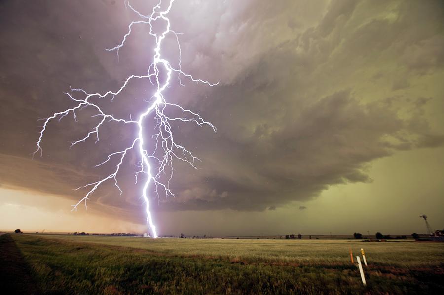 Lightning Strike Photograph by Roger Hill