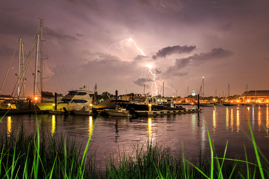 Lightning Strikes Annapolis Photograph by Jennifer Casey