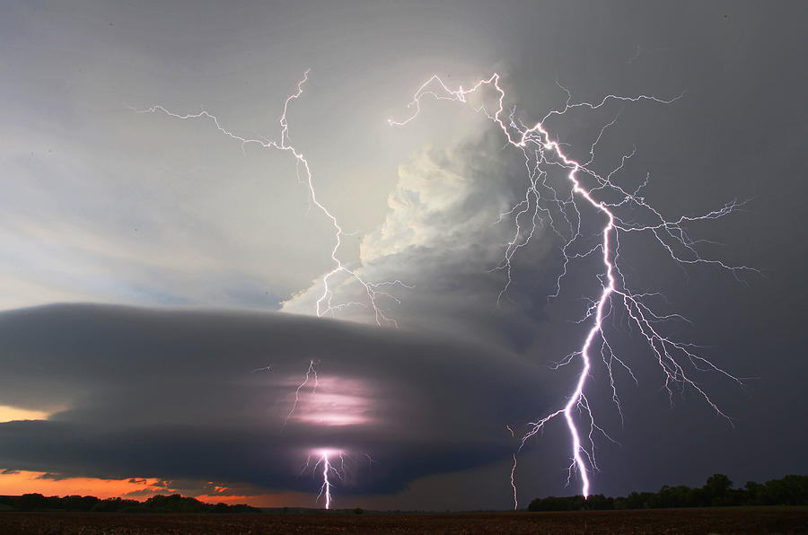 Lightning Strikes Twice Photograph by Chris Allington