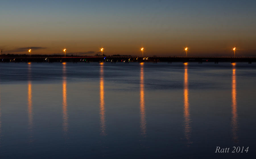 Light Photograph - Lights Across The Water by Michael  Podesta 