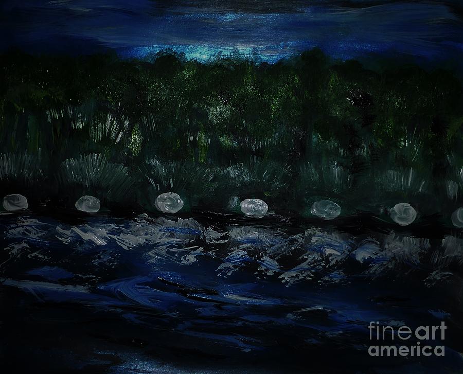 Lights Along the Path Painting by Marie Bulger