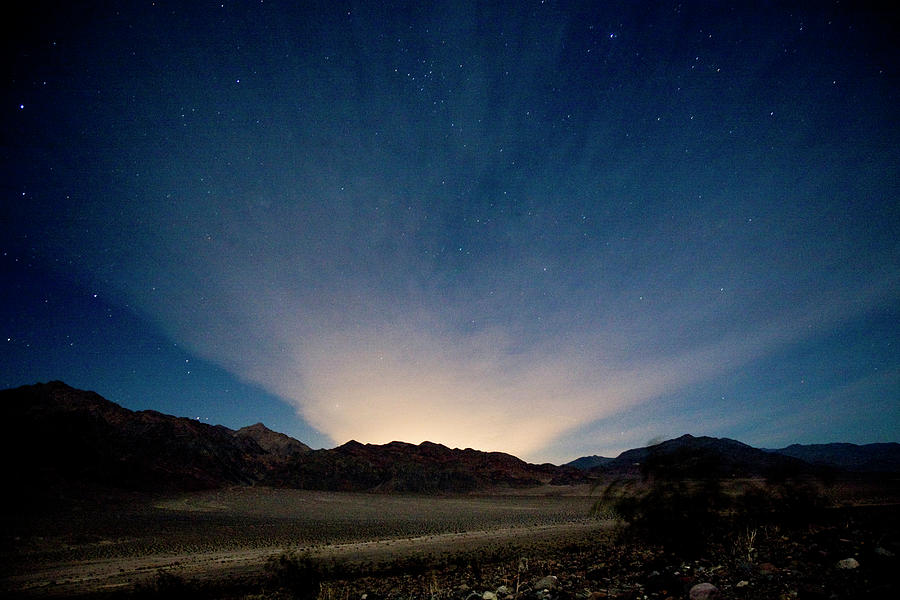 Death Valley National Park Photograph - Lights From Las Vegas Spill Over Death by Michael Hanson