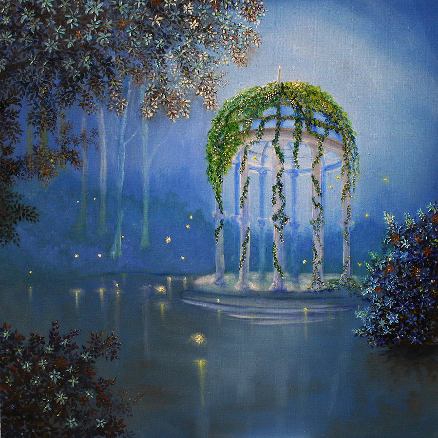 Fantasy Painting - Lights in the Garden by David Kacey
