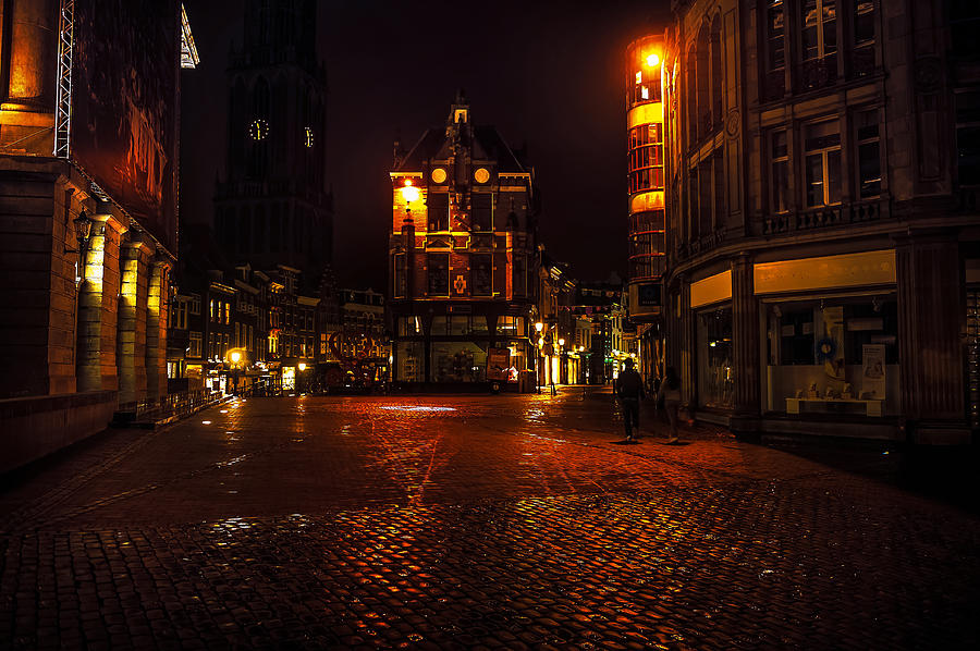 Lights of Night Utrecht. Netherlands Photograph by Jenny Rainbow