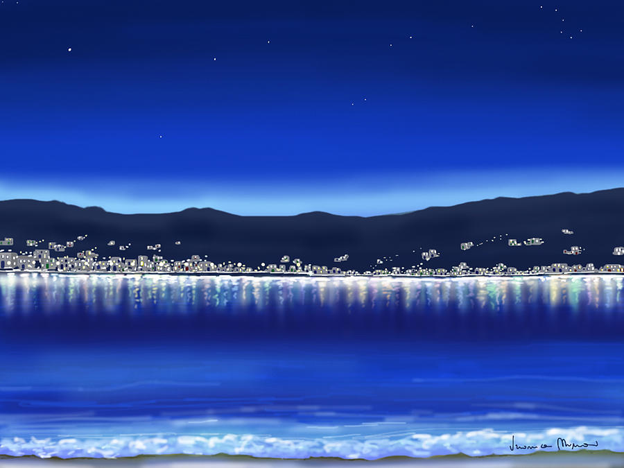 Lights on water Painting by Veronica Minozzi