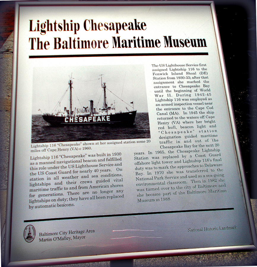 Lightship Chesapeake Sign Photograph by Pamela Hyde Wilson