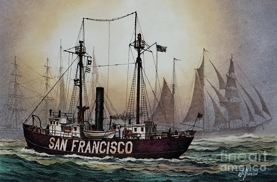 Lightship SAN FRANCISCO Painting by James Williamson