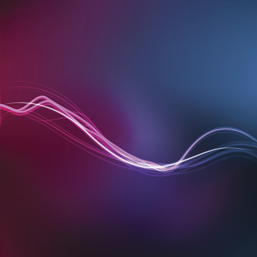 Lightstreak on multicolored background with blue bubble dark curves Drawing by Iconeer