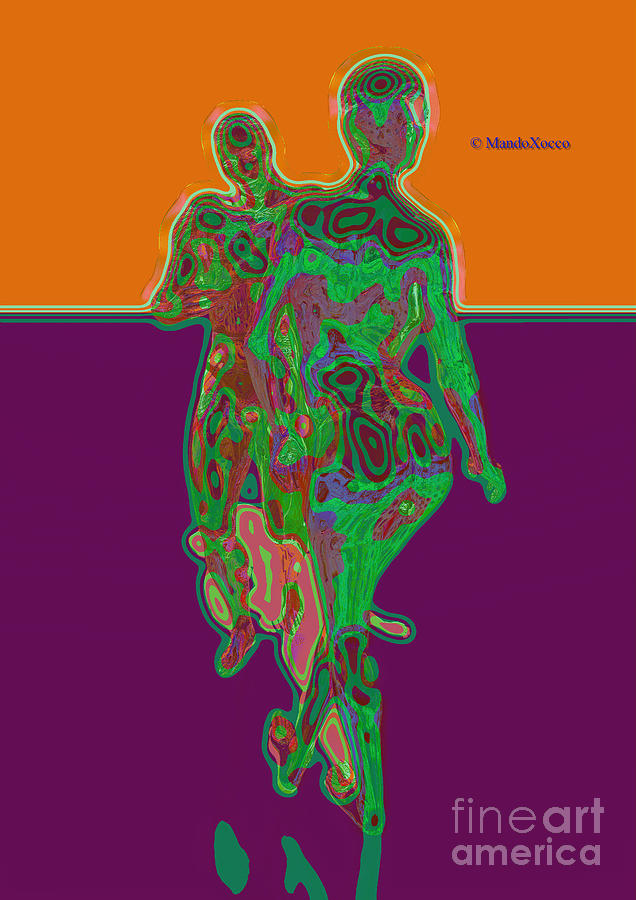 Like dance-linie-orange-violet Mixed Media by Mando Xocco
