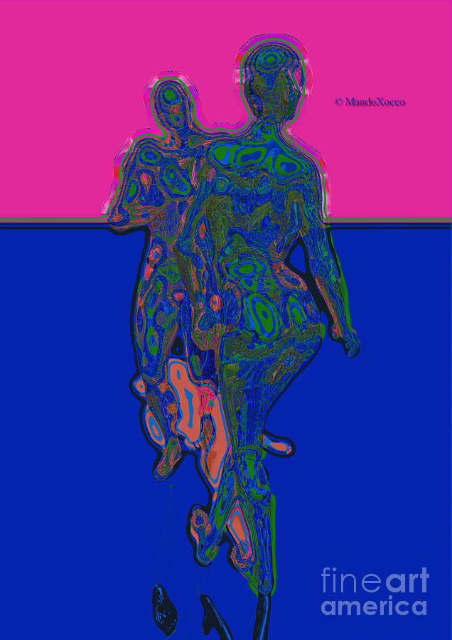 Like dance-linie-pink-blue Mixed Media by Mando Xocco