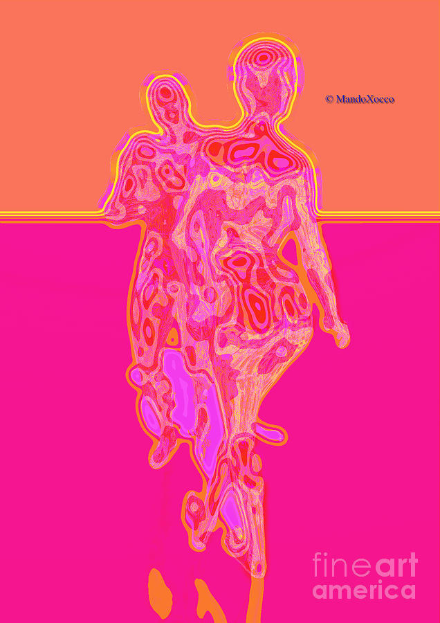 Like dance-linie-pink-orange Mixed Media by Mando Xocco
