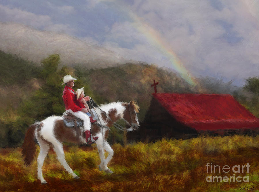 Like Father Like Son Cowboys 2 Painting by Constance Woods