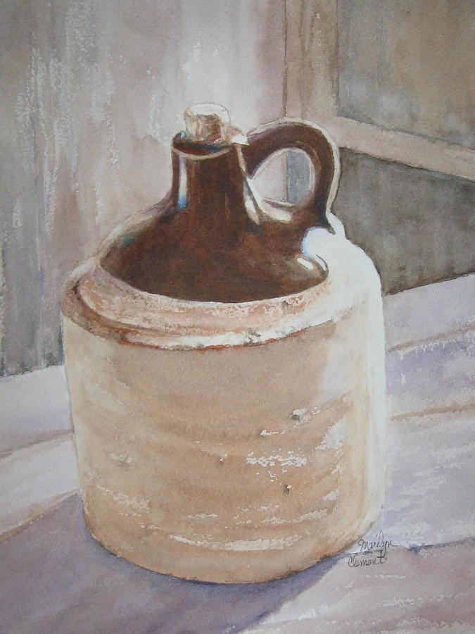 Lil Brown Jug Painting by Marilyn  Clement