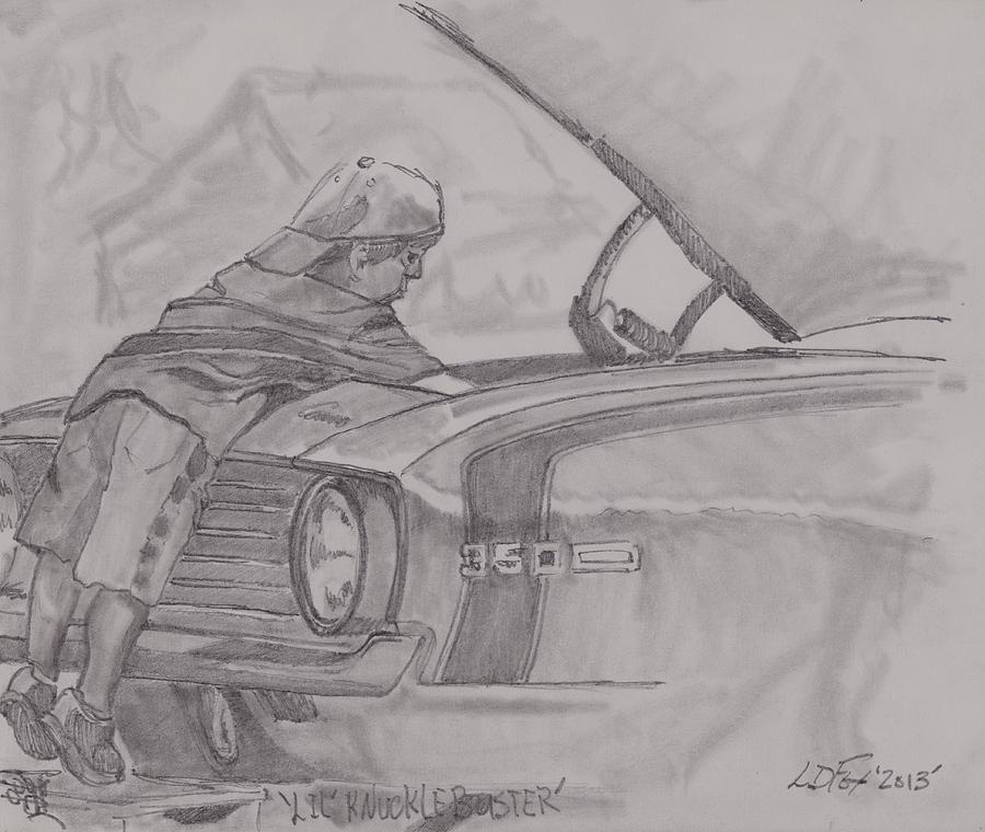 Car Drawing - Lil Knuckle Buster by Larry Fox