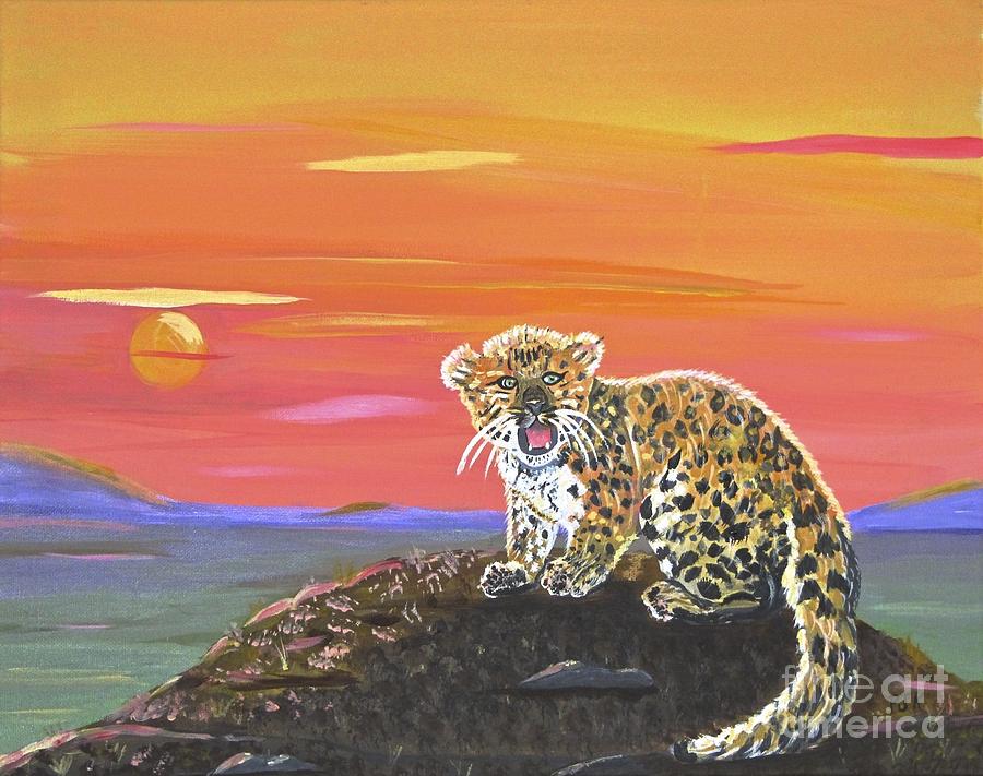 Lil Leopard Painting by Phyllis Kaltenbach