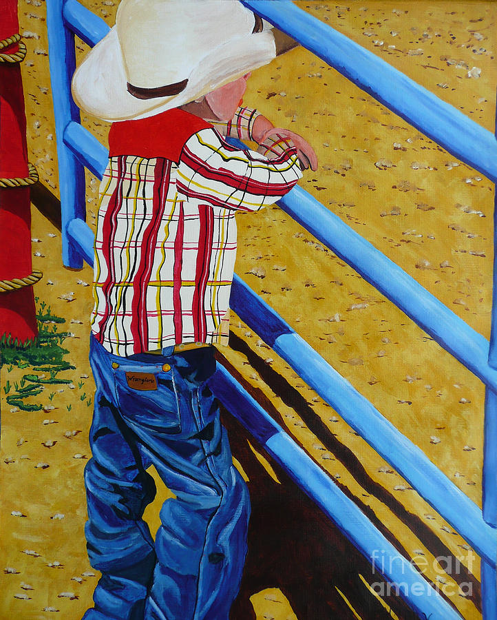 Farm Painting - Lil Wrangler by Anthony Dunphy