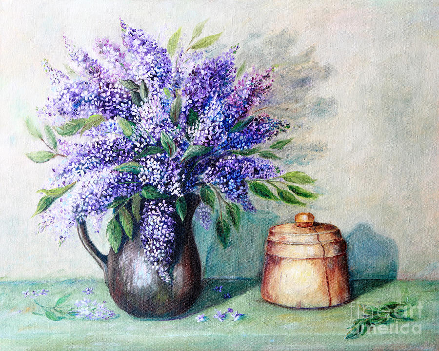 Lilac Bouquet Painting by Pattie Calfy