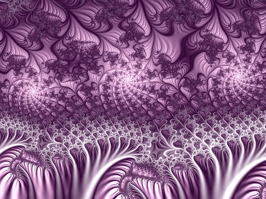 Abstract Digital Art - Lilac Fractal World by Gabiw Art