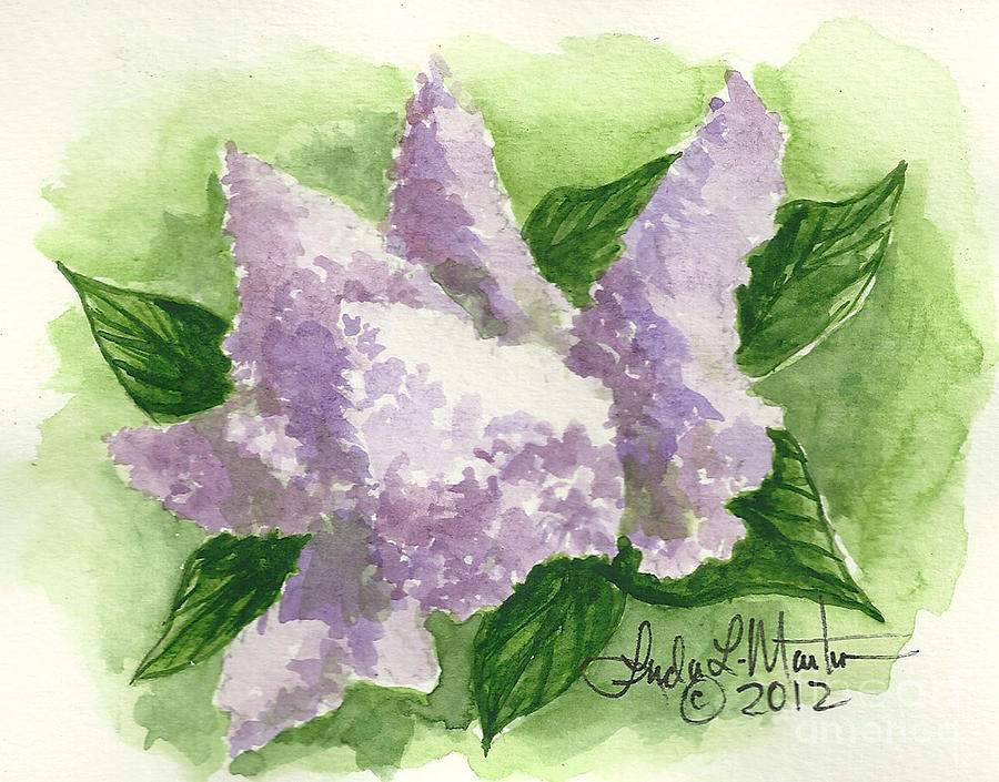Lilac Painting by Linda L Martin