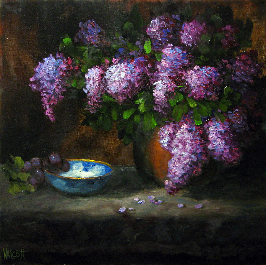 Lilacs In Copper Pot Painting By Jason Walcott - Fine Art America