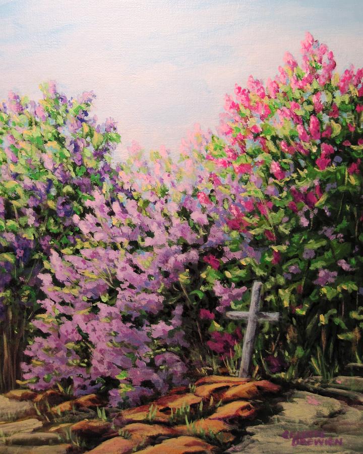 Lilacs Line My Grave Painting by Celeste Drewien