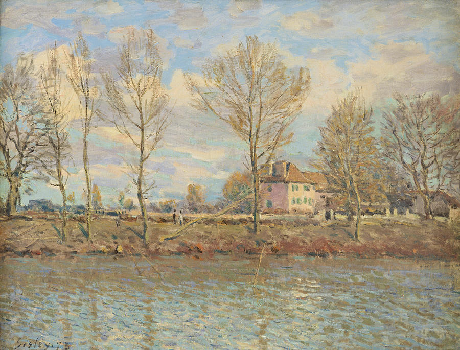 Tree Painting - Ile De La Grande Jatte, Neuilly sur seine by Alfred Sisley