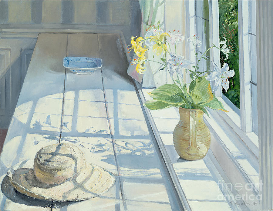 Still Life Painting - Lilies and a Straw Hat by Timothy Easton