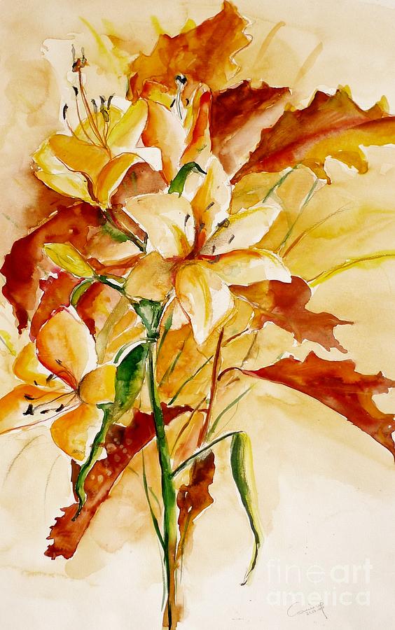 Lilies Painting by Karina Plachetka
