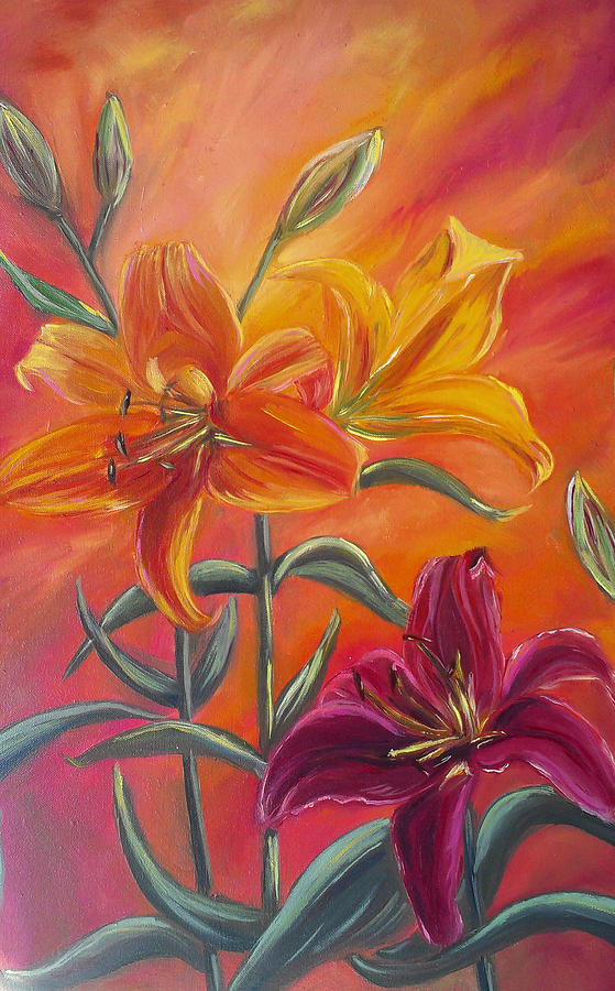 Lilies Painting by Katrin Aster | Fine Art America