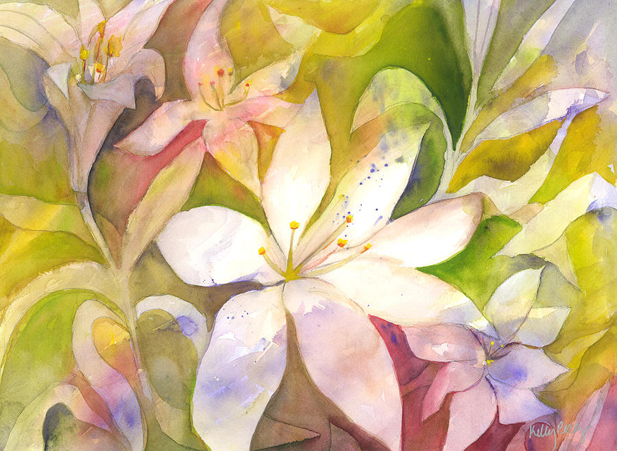 Lilies Painting by Kelly Perez