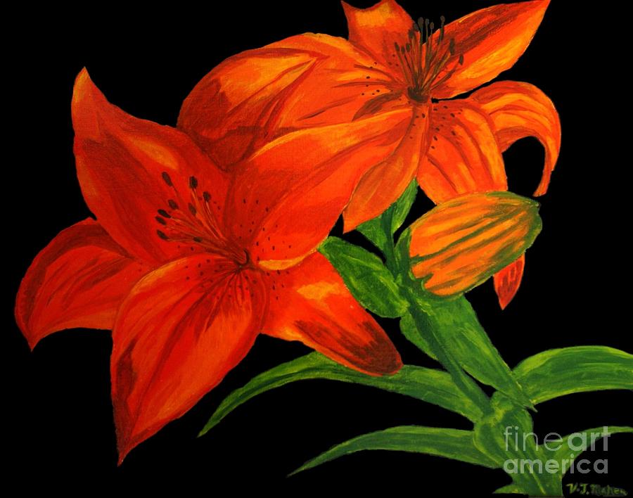 Lilies of the Field Painting by Vicki Maheu