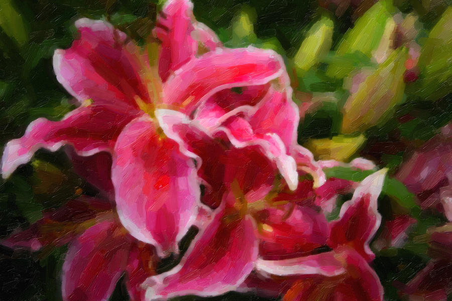 Lilies on Oil Photograph by Kim French