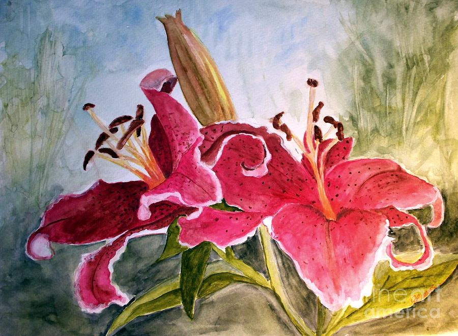 Lilies Turned Tiger Painting by Carol Grimes