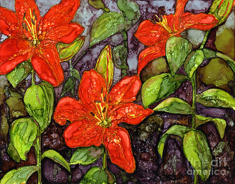 Lilies Painting by Vicki Baun Barry