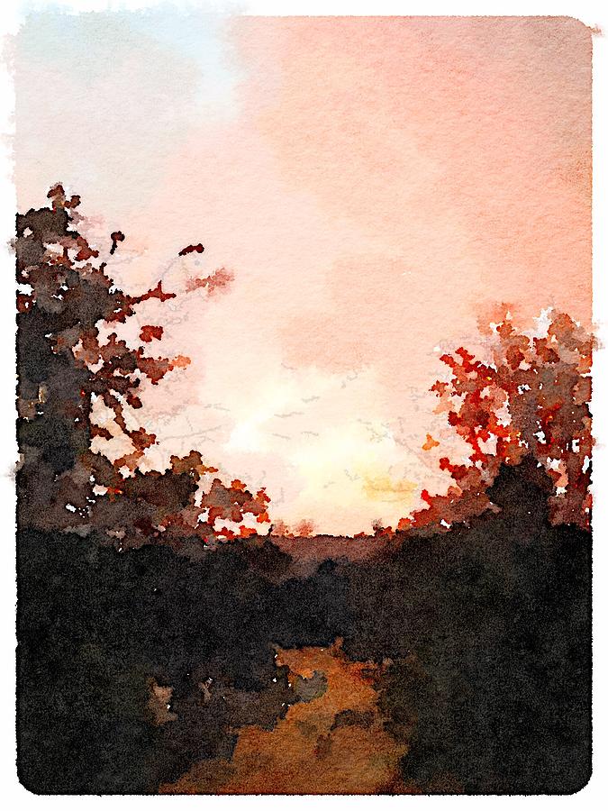 Lilley Mountain Sunset Digital Art by Shannon Grissom