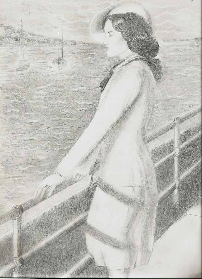 Lillian by the Water Drawing by Jami Cirotti