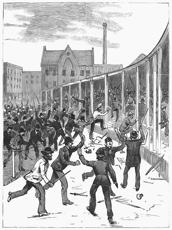 London Painting - Lillie Bridge Riot, 1887 by Granger