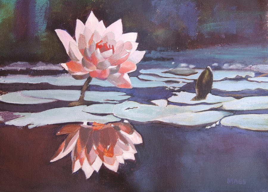 Lily and Bud Painting by Walt Maes