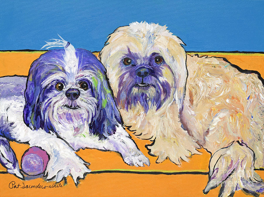 Lily and Violet Painting by Pat Saunders-White