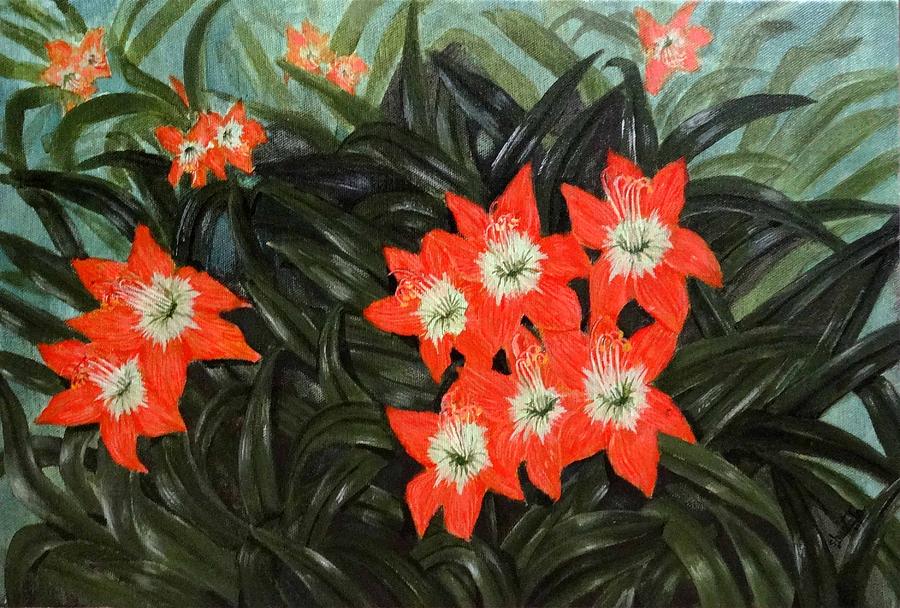 Lily Painting - Lily flower by Sheela Padmanabhan