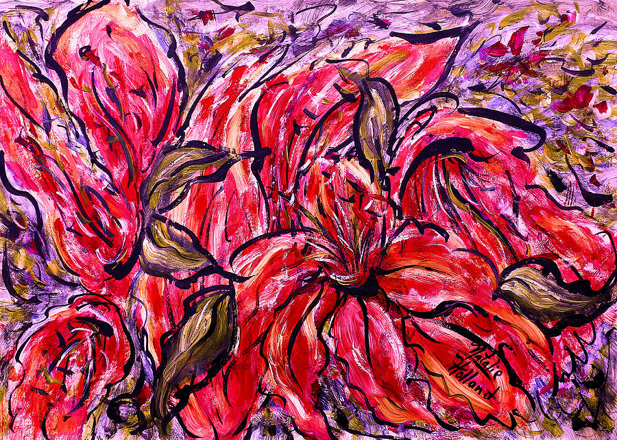 Lily Glow Painting by Natalie Holland